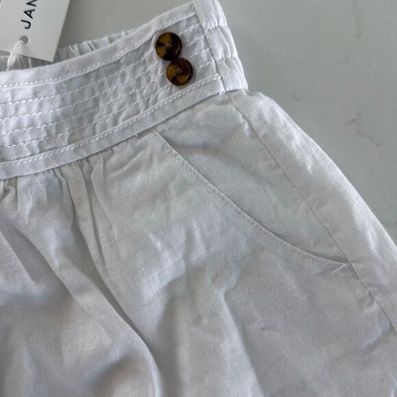 Janie and Jack Linen-Cotton Button Short in White Size 7 Girls - Picture 4 of 8